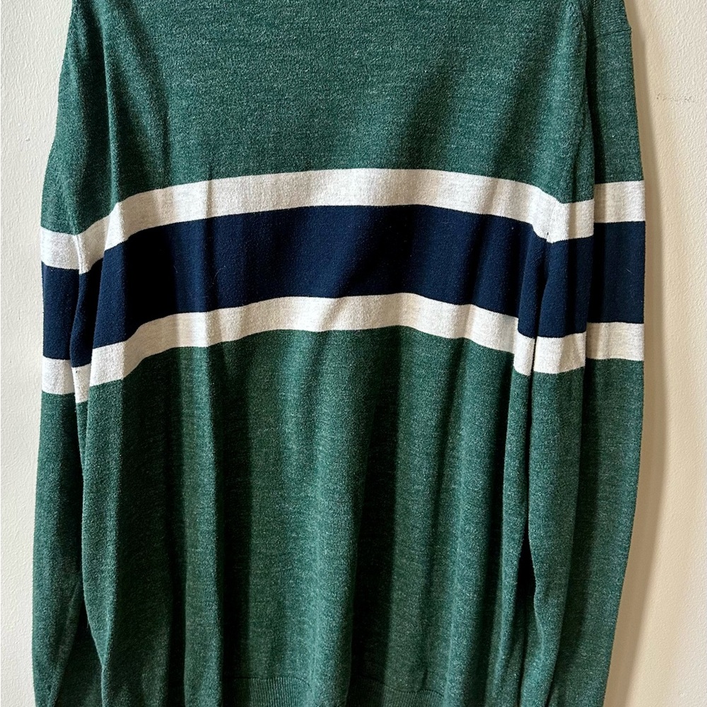 Old Navy Men's Sweater in Green, Navy, and White